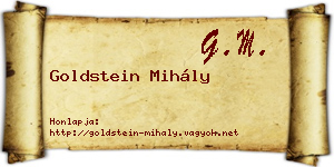 Goldstein Mihály névjegykártya